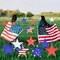 12-Piece Independence Day Star Yard Signs with Stakes - 6 Assorted Designs 12.2 x 11.8 Inches Large Patriotic Star Signs for Outdoor Garden and Lawn Decoration for Fourth of July Party Favor